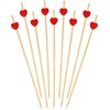 image:imageBambooMN 47 Inch Decorative Red Heart Bamboo Cocktail Fruit Sandwich Picks Skewers for Catered Events Holidays Restaurants or Buffets Party Supplies 100 Pieces100