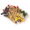 image:imageBambooMN 47 Premium Decorative Flower End Bamboo Cocktail Sandwich Fruit Drink Skewer Picks Assortment 99 100 Pieces
