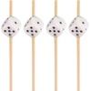 image:imageBambooMN 59 Decorative Bamboo Pink Pearl Cocktails Hors Doeuvres Fruit Sandwich Skewers Picks for Catered Events Holidays Restaurants or Buffet Party Supplies 200 PiecesDice White
