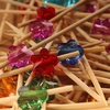 image:imageBambooMN 59 Decorative Bamboo Pink Pearl Cocktails Hors Doeuvres Fruit Sandwich Skewers Picks for Catered Events Holidays Restaurants or Buffet Party Supplies 200 PiecesAcrylic Flower