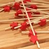 image:imageBambooMN 59 Decorative Bamboo Pink Pearl Cocktails Hors Doeuvres Fruit Sandwich Skewers Picks for Catered Events Holidays Restaurants or Buffet Party Supplies 200 PiecesStar Red