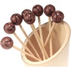 image:imageBambooMN 59 Decorative Sports Ball End Bamboo Cocktail Fruit Sandwich Picks Skewers for Catered Events Holidays Restaurants or Buffets Party Supplies Baseball 100 pcsBasketball