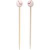 image:imageBambooMN 59 Decorative Sports Ball End Bamboo Cocktail Fruit Sandwich Picks Skewers for Catered Events Holidays Restaurants or Buffets Party Supplies Baseball 100 pcsBaseball