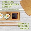 image:imageBambooMN 6 Piece 2 Sets of 7 Reusable EcoFriendly Black Bamboo Sushi Serving PlatesTrays Chopsticks and Soy Sauce Dishes IncludedCarbonized Brown