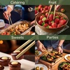 image:imageBambooMN 75 Natural Bamboo Straight Arm Reusable Tongs  Toast Tongs  3pcs10