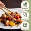 image:imageBambooMN 75 Natural Bamboo Straight Arm Reusable Tongs  Toast Tongs  3pcs10