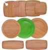 image:imageBambooMN 8 x 8 Bamboo Ecoware Reusable Dinnerware Square Plates for Catered Events Holidays or Home Use Supplies 4 Pcs12 Dia Round