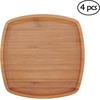 image:imageBambooMN 8 x 8 Bamboo Ecoware Reusable Dinnerware Square Plates for Catered Events Holidays or Home Use Supplies 4 Pcs8 X 8