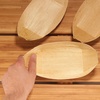 image:imageBambooMN 83 x 45 Premium Bamboo Leaf Boat Renewable and Disposable Serving Boat Tray for Catering and Home Use 100 Pieces83 x 45
