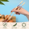 image:imageBambooMN 95 Reusable Floral Japanese Bamboo Chopsticks  Blue  6 PairsBlue Floral