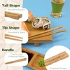 image:imageBambooMN 95 Reusable Floral Japanese Bamboo Chopsticks  Blue  6 PairsCarbonized Brown  Ornate
