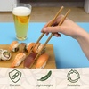 image:imageBambooMN 95 Reusable Floral Japanese Bamboo Chopsticks  Blue  6 PairsCarbonized Brown  Twisted