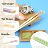 image:imageBambooMN 95 Reusable Floral Japanese Bamboo Chopsticks  Blue  6 PairsGreen  Orange