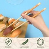 image:imageBambooMN 95 Reusable Floral Japanese Bamboo Chopsticks  Blue  6 PairsGreen  Orange