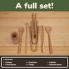 image:imageBambooMN Bamboo Kitchen Utensil Holder for Countertop Utensil Crock for Cooking Utensils  7 x 4  Carbonized Brown  1 Piece8Piece Set  Holder