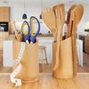 image:imageBambooMN Bamboo Kitchen Utensil Holder for Countertop Utensil Crock for Cooking Utensils  7 x 4  Carbonized Brown  1 Piece8Piece Set  Holder