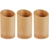 image:imageBambooMN Bamboo Kitchen Utensil Holder for Countertop Utensil Crock for Cooking Utensils  7 x 4  Carbonized Brown  1 PieceUtensil Holder