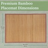 image:imageBambooMN Bamboo Slats Placemat with Fabric Border  Solid Color Print  18 x 13  Brown 4 pcsBrown