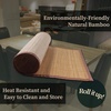 image:imageBambooMN Bamboo Slats Placemat with Fabric Border  Solid Color Print  18 x 13  Brown 4 pcsBrown