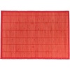 image:imageBambooMN Bamboo Slats Placemat with Fabric Border  Solid Color Print  18 x 13  Brown 4 pcsRed