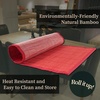 image:imageBambooMN Bamboo Slats Placemat with Fabric Border  Solid Color Print  18 x 13  Brown 4 pcsRed