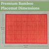 image:imageBambooMN Bamboo Slats Placemat with Fabric Border  Solid Color Print  18 x 13  Brown 4 pcsRed