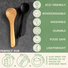 image:imageBambooMN Bamboo Spoons Mini Salt SpoonTiny Wooden Spoons for Spices 100pcs Carbonized Brown Oval 4335Inch OvalCarbonized Brown