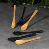 image:imageBambooMN Bamboo Spoons Mini Salt SpoonTiny Wooden Spoons for Spices 100pcs Carbonized Brown Oval 4343Inch OvalBlack