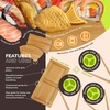 image:imageBambooMN Bamboo Sushi PlateTray Chopsticks and Compartment Sauce Dish 116 Fan  2 SetsFan Large