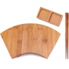 image:imageBambooMN Bamboo Sushi PlateTray Chopsticks and Compartment Sauce Dish 116 Fan  2 SetsFan Medium