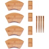 image:imageBambooMN Bamboo Sushi PlateTray Chopsticks and Compartment Sauce Dish 116 Fan  2 SetsFan Small