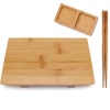 image:imageBambooMN Bamboo Sushi PlateTray Chopsticks and Compartment Sauce Dish 116 Fan  2 SetsRectangle Medium