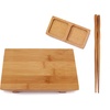 image:imageBambooMN Bamboo Sushi PlateTray Chopsticks and Compartment Sauce Dish 116 Fan  2 SetsRectangle Small
