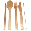 image:imageBambooMN Bamboo Utensils  1 Straw  1 Fork  1 Knife  1 Spoon  1 Straw Cleaner2
