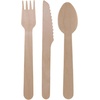 image:imageBambooMN Brand  55 Disposable Wood ForkKnife Spoon Set 100 Pieces Each Piece contains one setDinner Fork  Knife  Spoon Set