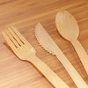 image:imageBambooMN Brand  67 Disposable Bamboo Veneer 3 Piece Flatware Set Fork Spoon Knife  8 Sets8