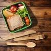 image:imageBambooMN Brand  67 Disposable Bamboo Veneer 3 Piece Flatware Set Fork Spoon Knife  8 Sets8