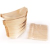 image:imageBambooMN Brand  Disposable Wood Boat PlatesDishes 43 Long x 25 Wide x 1 High with 35 Mini Forks  200 Pieces200