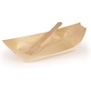 image:imageBambooMN Brand  Disposable Wood Boat PlatesDishes 43 Long x 25 Wide x 1 High with 35 Mini Forks  200 Pieces200