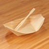 image:imageBambooMN Brand  Disposable Wood Boat PlatesDishes 43 Long x 25 Wide x 1 High with 35 Mini Forks  200 Pieces200