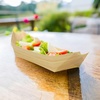 image:imageBambooMN Brand  Disposable Wood Boat PlatesDishes 43 Long x 25 Wide x 1 High with 35 Mini Forks  200 Pieces200