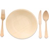 image:imageBambooMN Brand  Party Set EcoFriendly Dinnerware Camping Catering and Parties Disposable Biodegradable Pine  100 Piece Set 100 Round Plates 100 Spoons 100 Forks 100 Knives100