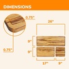 image:imageBambooMN Extra Long Rectangular Bamboo Serving Tray Vanity Tea Appetizers Snacks Charcuterie Boards 26 x 9 x 075  3 Trays3 Size Set Tiger Stripe