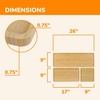 image:imageBambooMN Extra Long Rectangular Bamboo Serving Tray Vanity Tea Appetizers Snacks Charcuterie Boards 26 x 9 x 075  3 Trays3 Tray Set