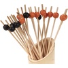 image:imageBambooMN Halloween Colors Food and Drinks Picks Skewers Cupcake Toppers Party Supplies  Black Orange Ball End Biodegradable Bamboo  47  200 Pieces200