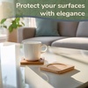 image:imageBambooMN Heavy Duty Bamboo Coasters  375 x 375  Square  10 Piece Coaster SetSquare 2