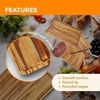 image:imageBambooMN Organic Bamboo Serving Tray Vanity Tea Appetizers Snacks Charcuterie Board 11x55x06  3 Trays11 X 89 X 06 Tiger Stripe