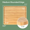 image:imageBambooMN Organic Bamboo Serving Tray Vanity Tea Appetizers Snacks Charcuterie Board 11x55x06  3 Trays11x89x06  Rounded Edges