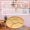 image:imageBambooMN Organic Bamboo Serving Tray Vanity Tea Appetizers Snacks Charcuterie Board 11x55x06  3 Trays12 Diameter