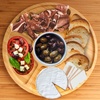 image:imageBambooMN Organic Bamboo Serving Tray Vanity Tea Appetizers Snacks Charcuterie Board 11x55x06  3 Trays15 Diameter